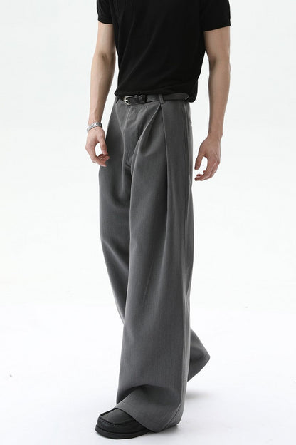 A-Line Pleated Wide Leg Trousers