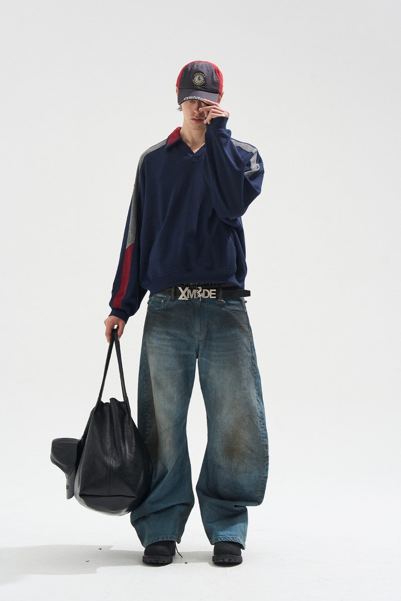 Distressed Straight Cut Jeans