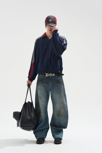 Distressed Straight Cut Jeans