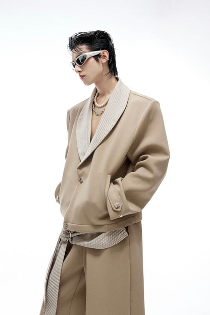 Houndstooth V-Neck Jacket