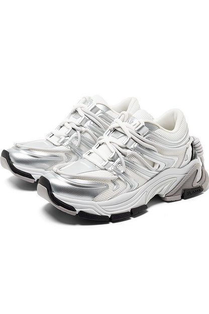 Space Silver Chunky Dad Sneakers