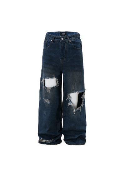 Blue Ripped Washed Jeans