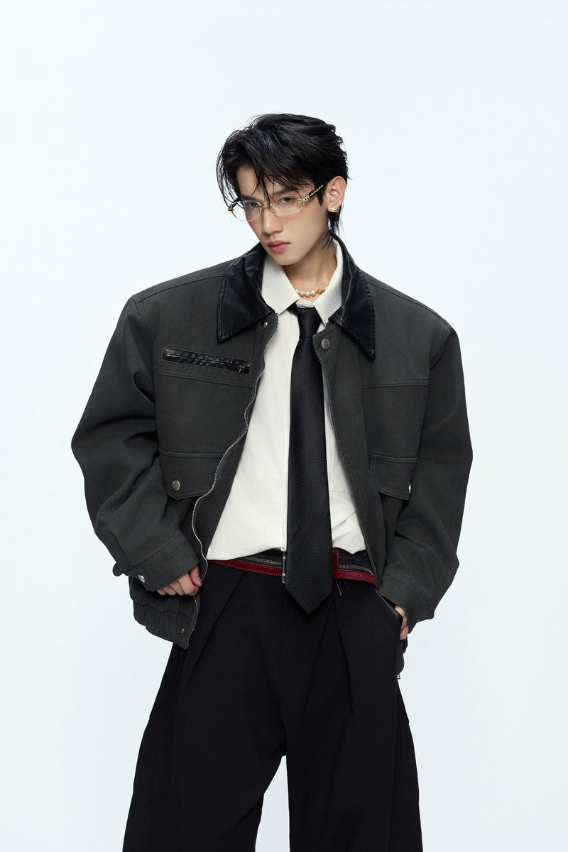 Colorblock Utility Pocket Zip Jacket