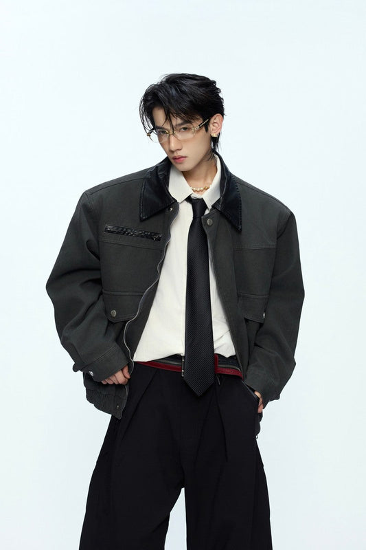 Colorblock Utility Pocket Zip Jacket