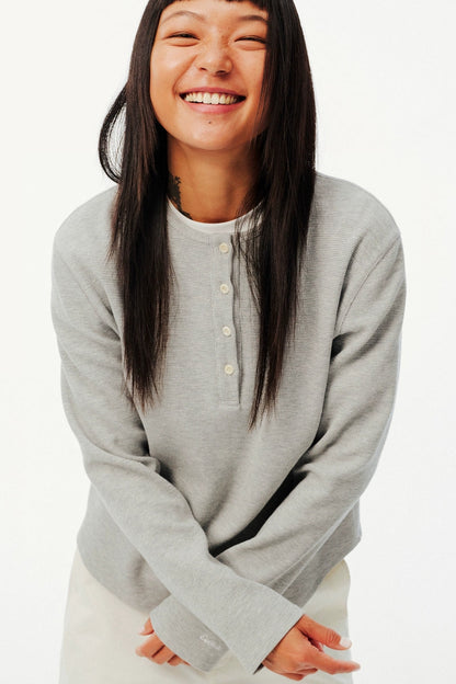Waffle Henley Long Sleeve Tee