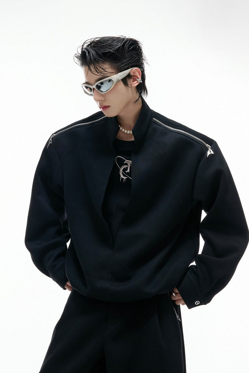 Layered Zip Mock Neck Sweater