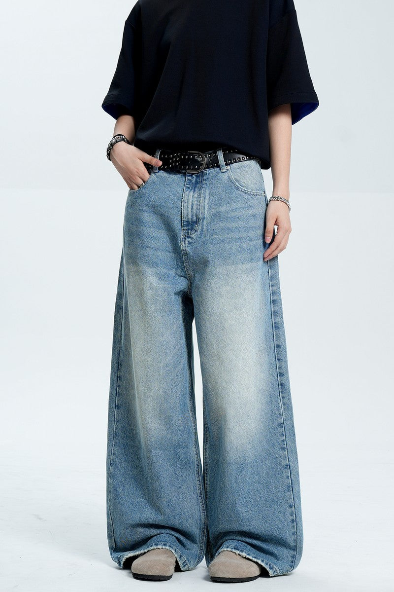 Washed Blue Cleanfit Trousers