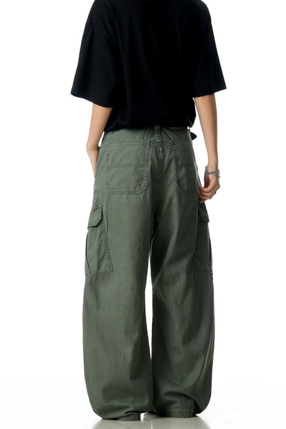 Army Green Pocket Cargo Pants