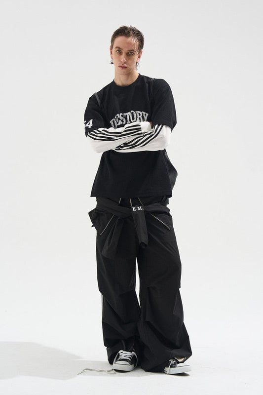 Pleated Utility Track Pants