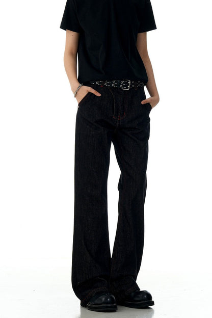 Red Contrast Flare Jeans