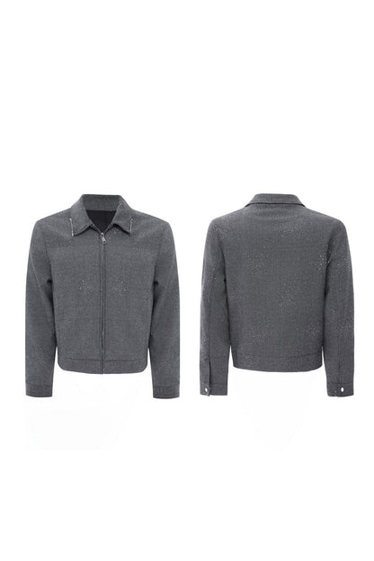 Rhinestone Sequin Cropped Jacket