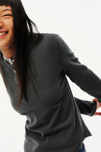 Waffle Henley Long Sleeve Tee