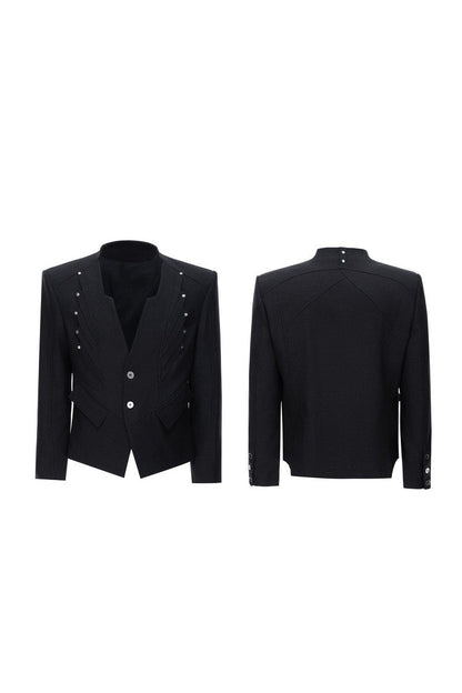 Deconstructed Wool Blend Suit Jacket