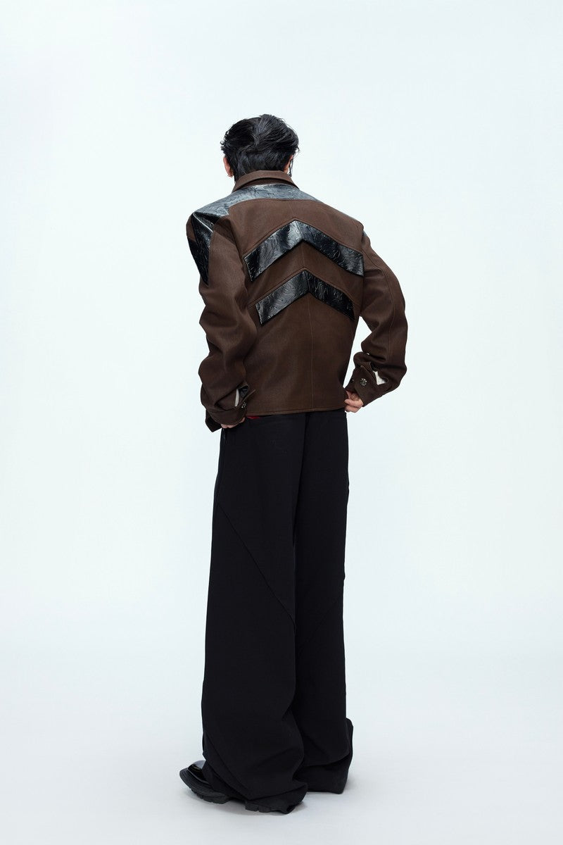 Glossy Deconstructed Cropped Jacket