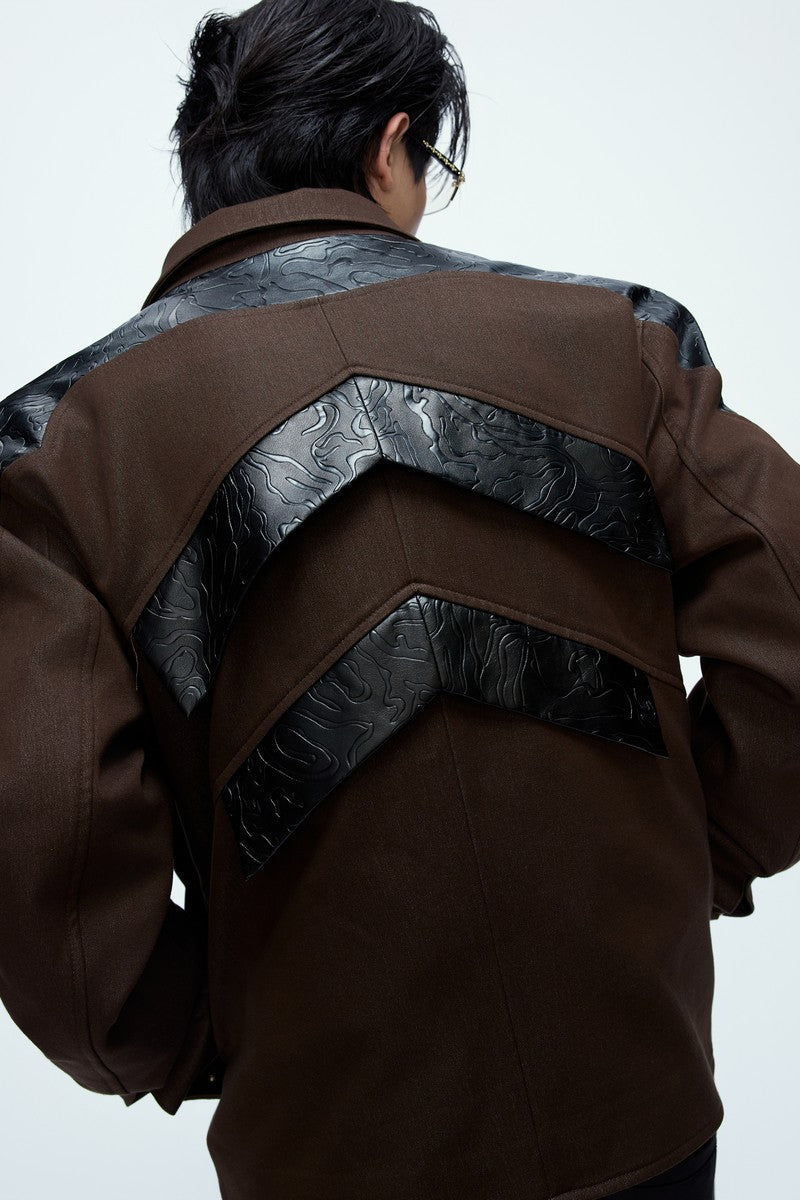 Glossy Deconstructed Cropped Jacket