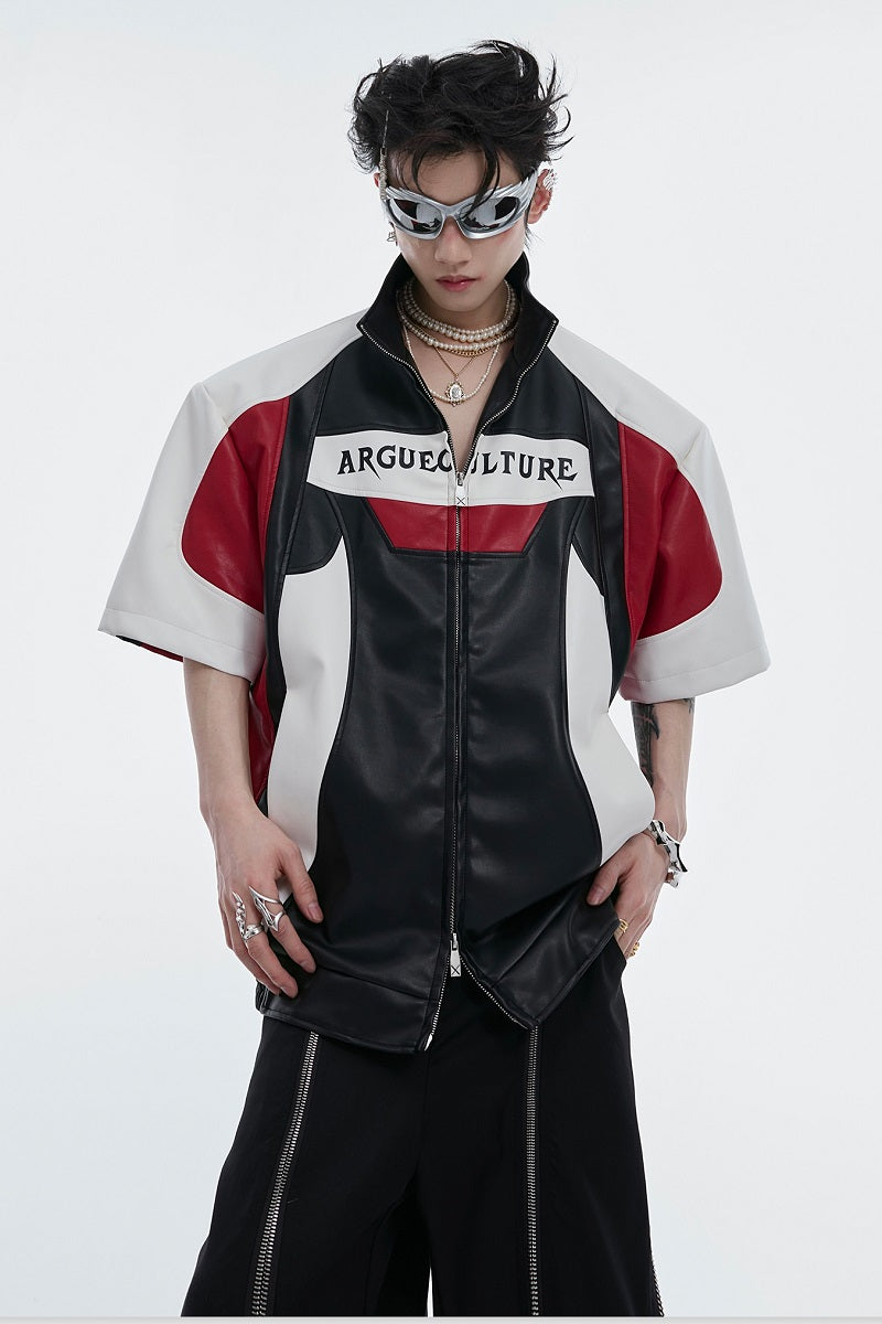 Heavy Contrast Leather Shirt