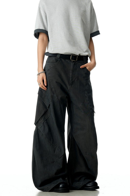 Beige Deconstructed Scythe Pants