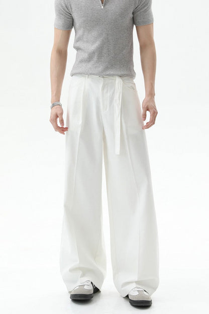 Detachable Belt Wide Leg Trousers