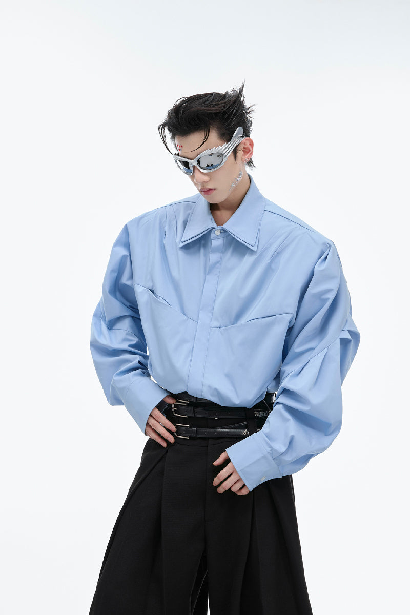 Layered Collar Deconstructed Shirt