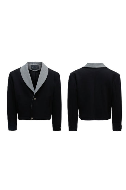 Houndstooth V-Neck Jacket