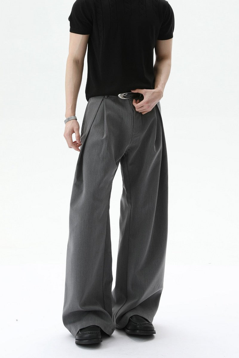 A-Line Pleated Wide Leg Trousers
