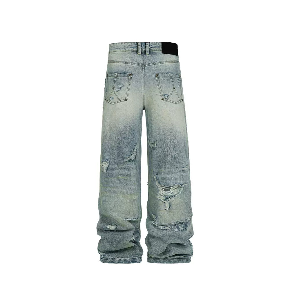 Distressed Heavyweight Denim Jeans