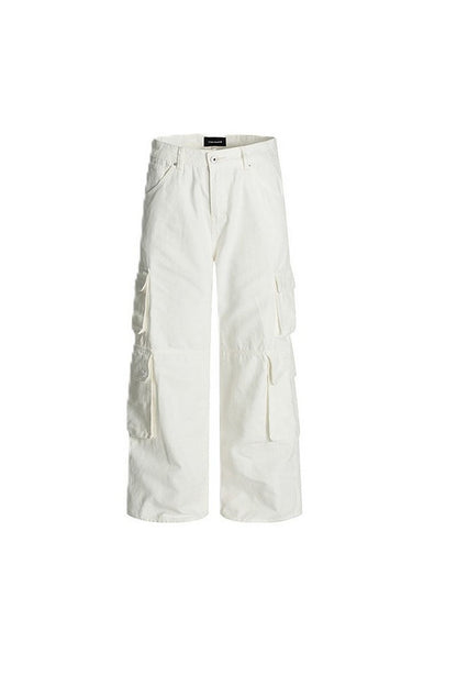 White Pocket Cargo Pants