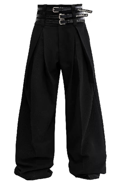 Pleated High-Waist Trousers