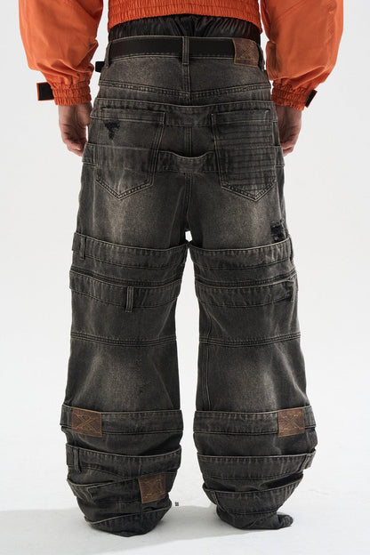 Washed Grey Baggy Jeans