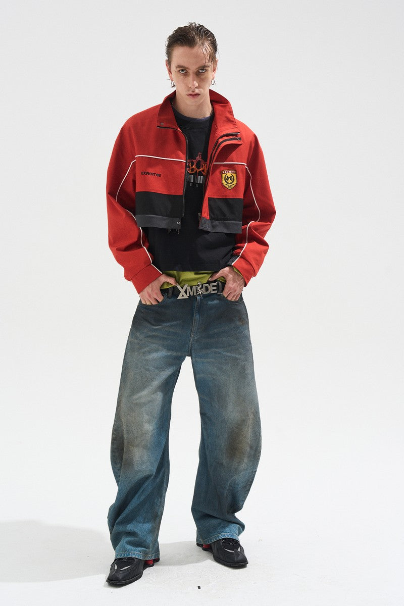 Distressed Straight Cut Jeans