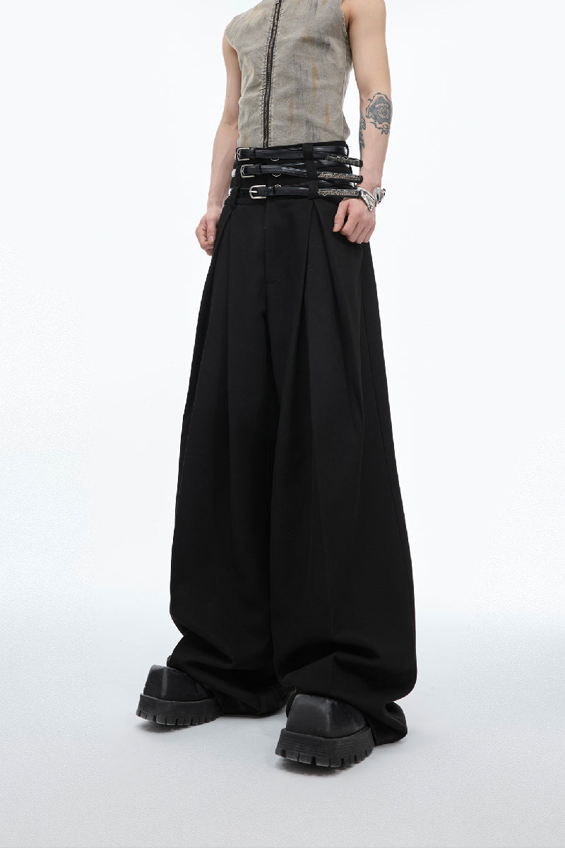 Pleated High-Waist Trousers