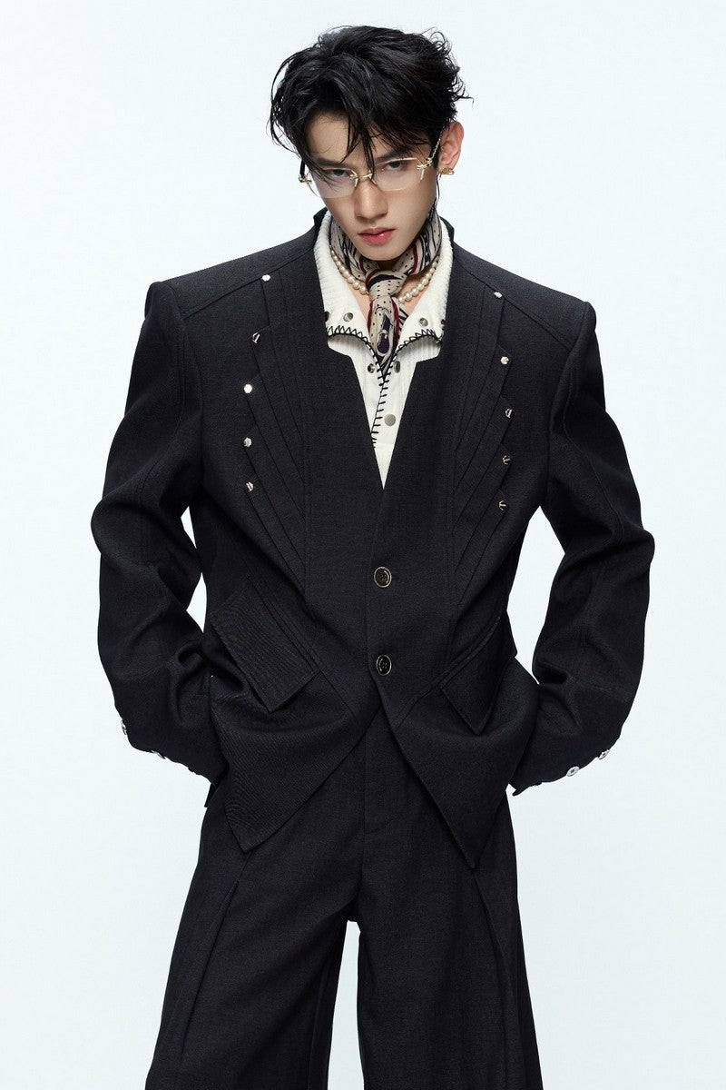 Deconstructed Wool Blend Suit Jacket