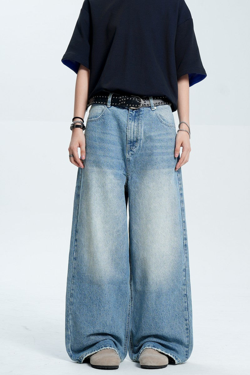 Washed Blue Cleanfit Trousers