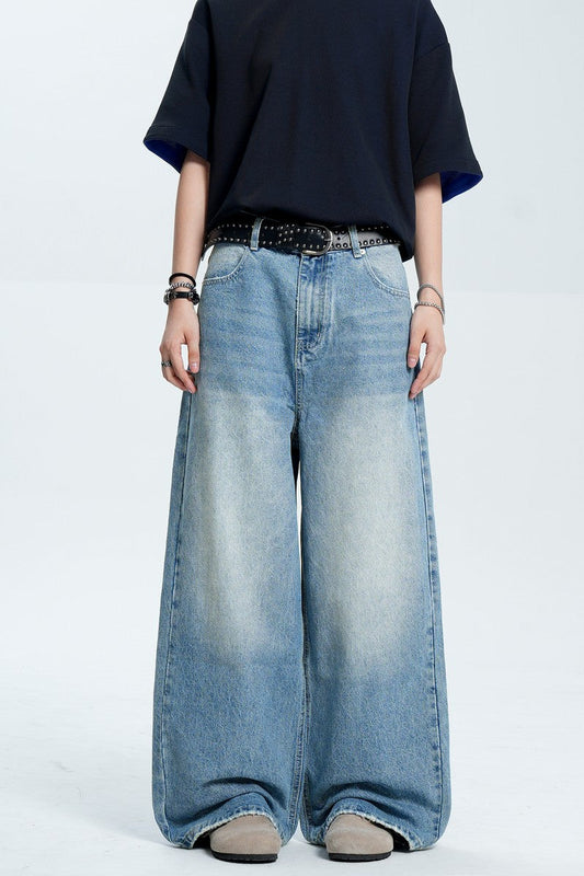 Washed Blue Cleanfit Trousers