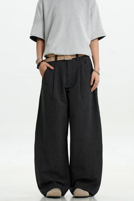 Plaid Pleated Blade Pants