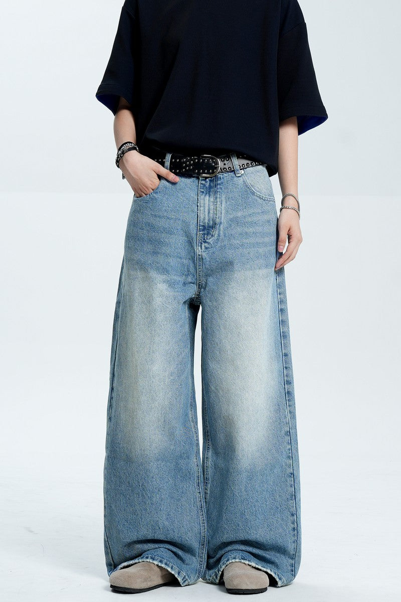 Washed Blue Cleanfit Trousers