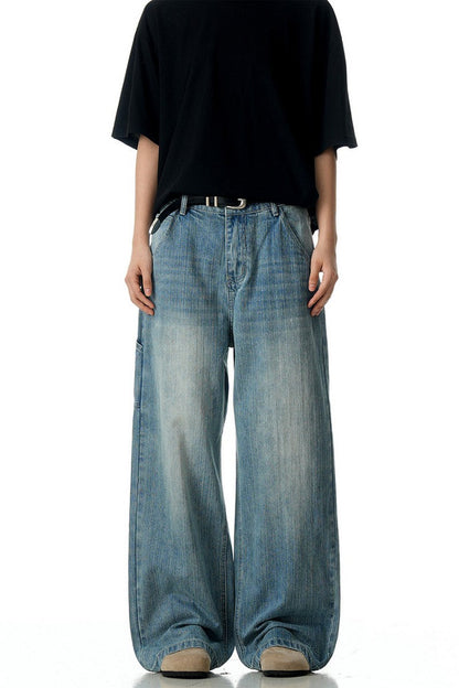 Bamboo Texture Straight Jeans