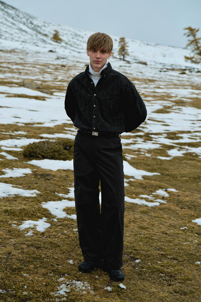 Washed Black Denim Shirt