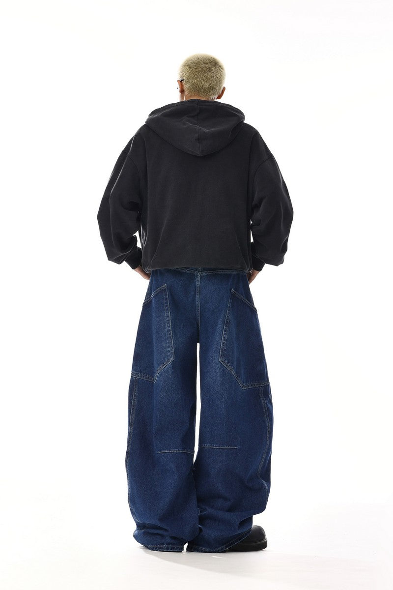 Vintage Deconstructed Loose Wide Jeans