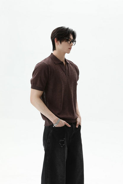 Textured V-Neck Lightweight Tee