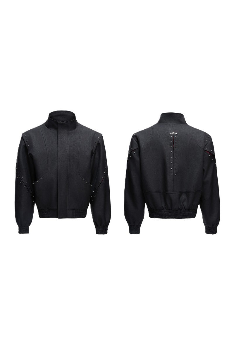 Deconstructed Textured Studded Jacket