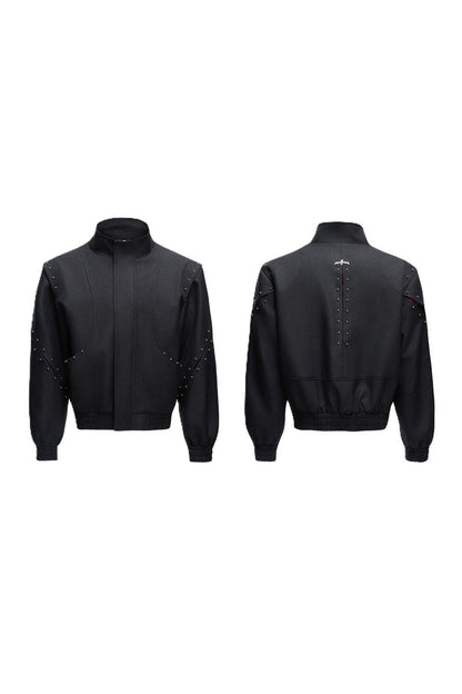 Deconstructed Textured Studded Jacket