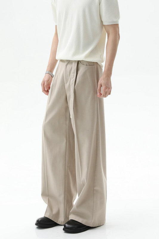 Detachable Belt Wide Leg Trousers
