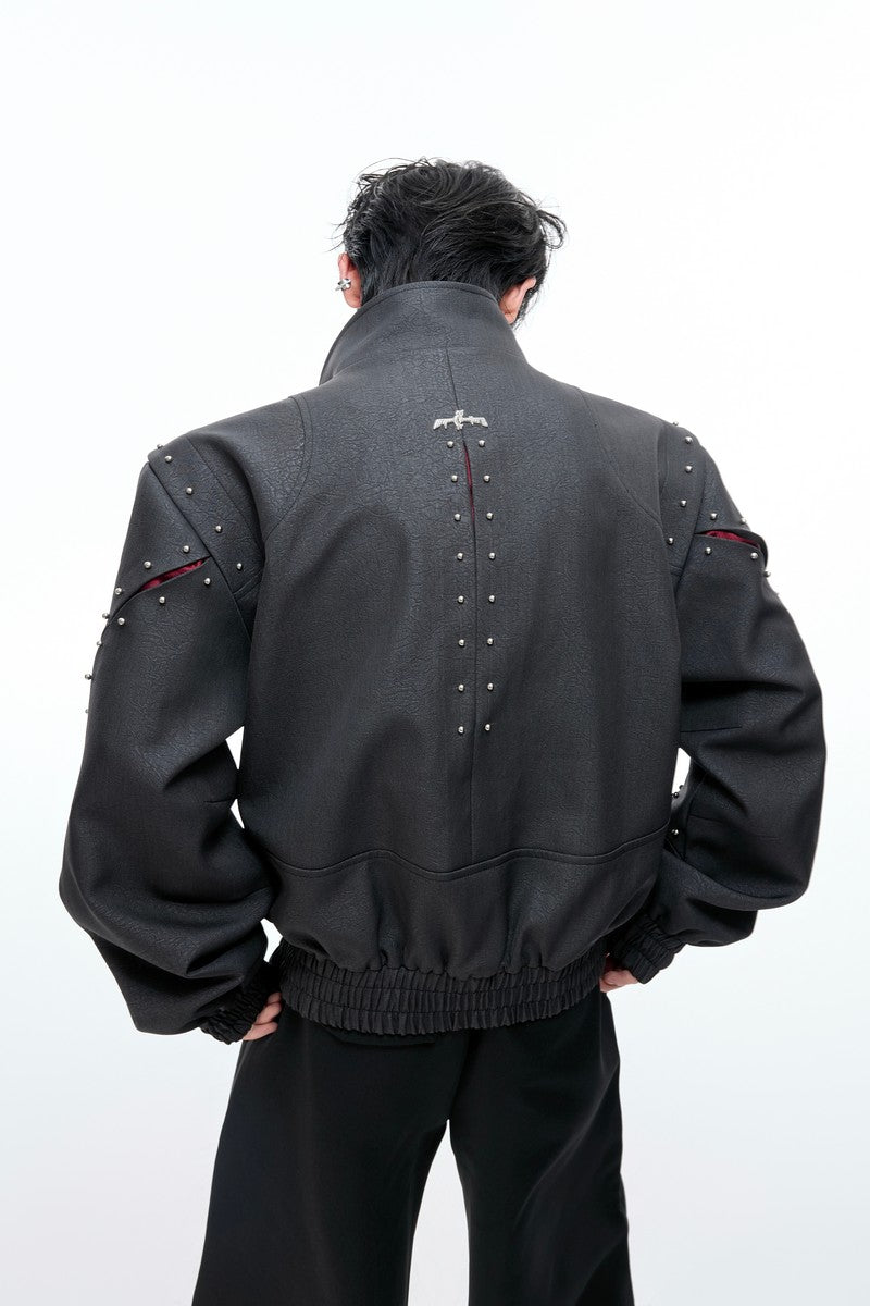 Deconstructed Textured Studded Jacket