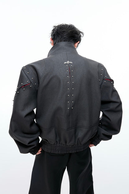 Deconstructed Textured Studded Jacket