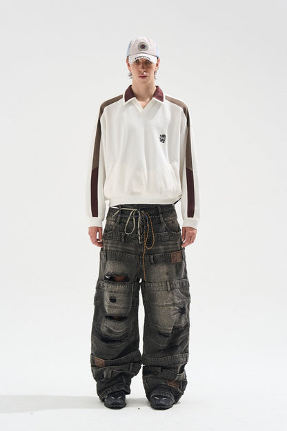 Washed Grey Baggy Jeans