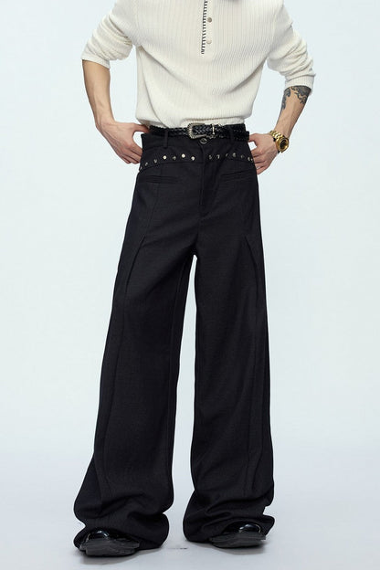 Deconstructed Wool Blend Suit Trousers