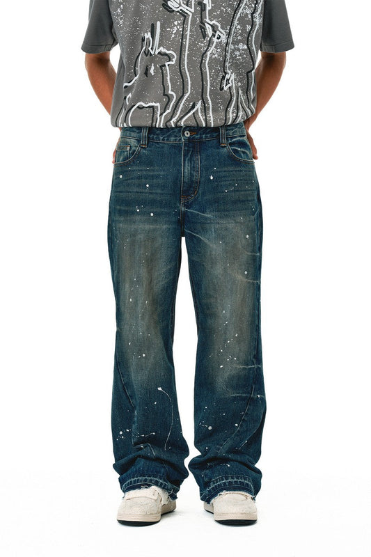 Paint Splatter Flare Jeans