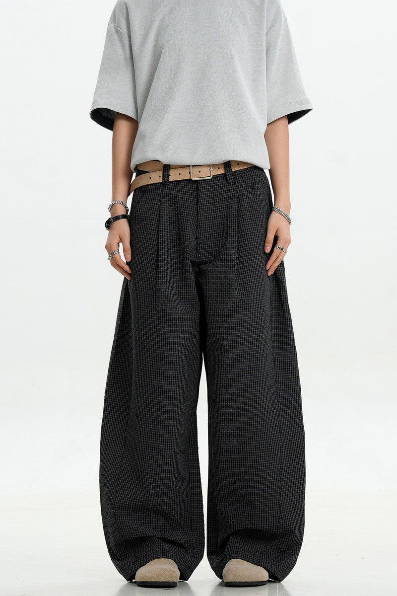 Plaid Pleated Blade Pants