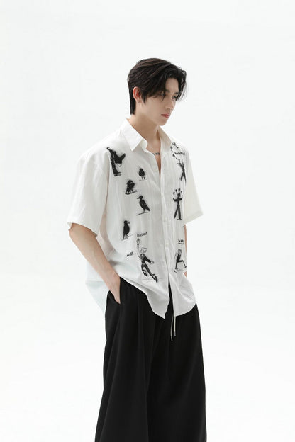 Tencel Phantom Print Short Sleeve Shirt